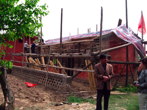 View of the Monks’ Quarter under restoration.